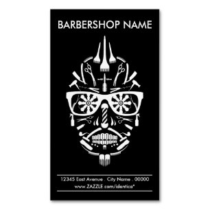 barbershop punk calavera 	Magnetic business card
