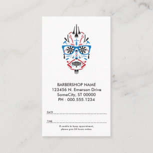 barbershop punk skull appointment card