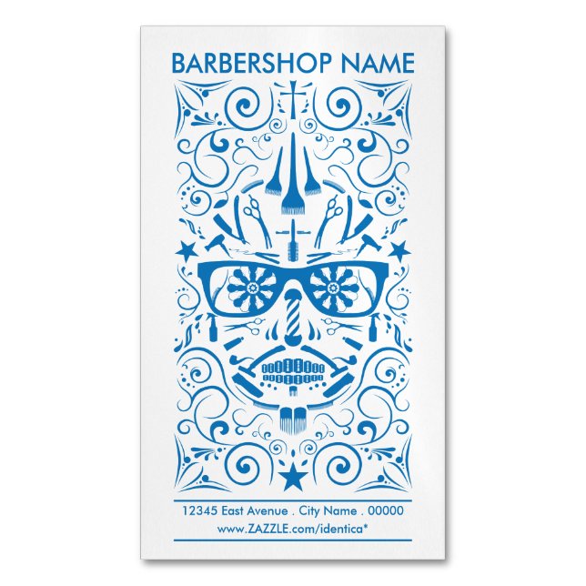 barbershop punk skull 	Magnetic business card (Front Vertical)