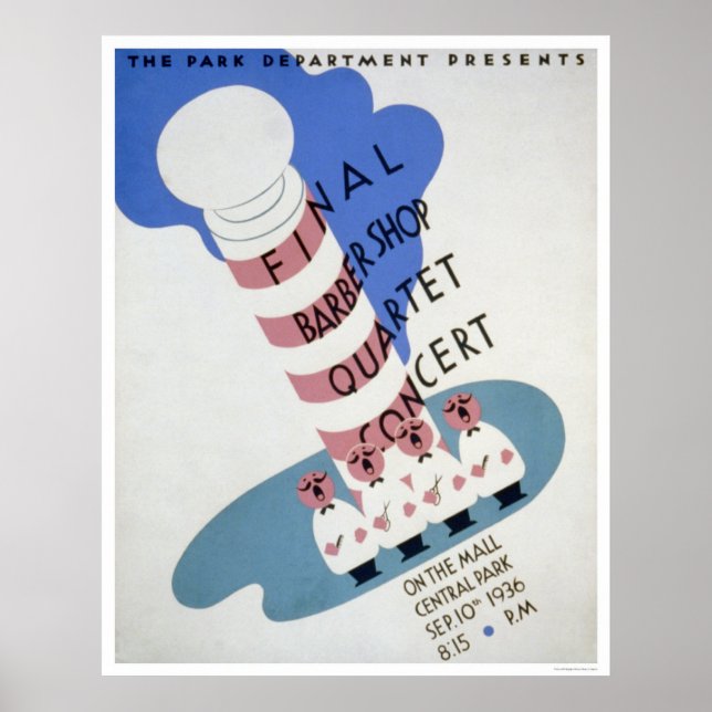 Barbershop Quartet 1936 WPA Poster (Front)