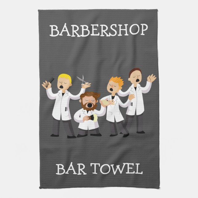 Barbershop Quartet Bar Towel Personalise (Vertical)