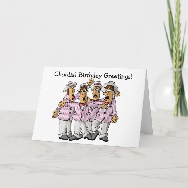 Barbershop Quartet Birthday Greetings Card (Front)