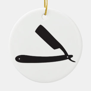 barbershop razor ceramic tree decoration