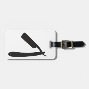 barbershop razor luggage tag