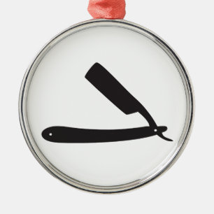 barbershop razor metal tree decoration