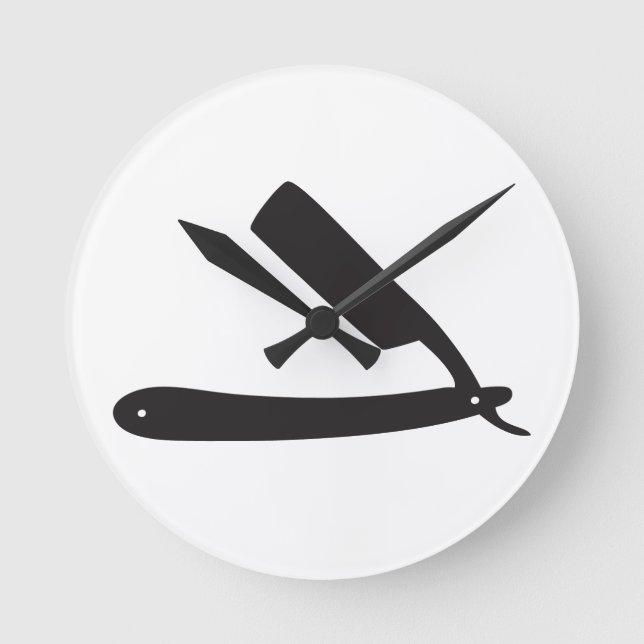 barbershop razor round clock (Front)