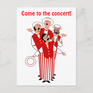 Barbershop Red Quartet Personalise Invitation Postcard