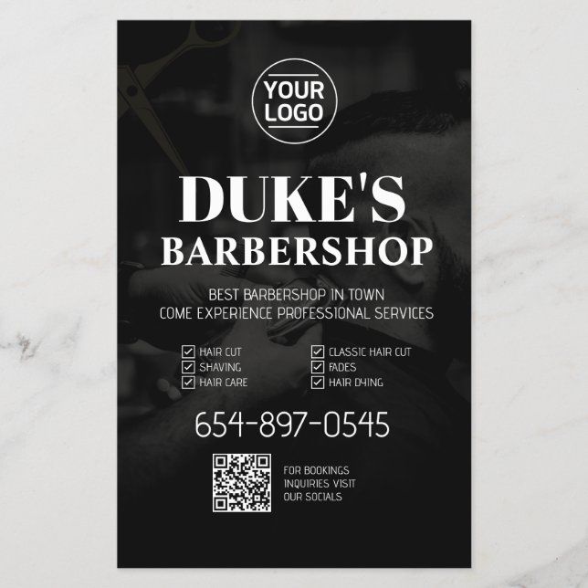 Barbershop Services Custom  Flyer (Front)