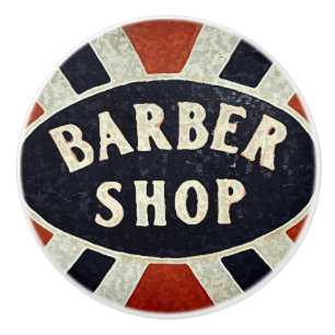 Barbershop Sign 4 Ceramic Knob