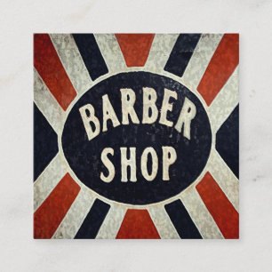 Barbershop Sign Square Personalize Business Card