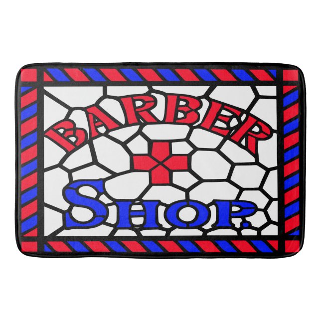 Barbershop Stained Glass Bath Mat (Front)