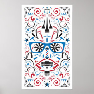 barbershop sugar skull poster