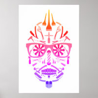 barbershop sugar skull poster