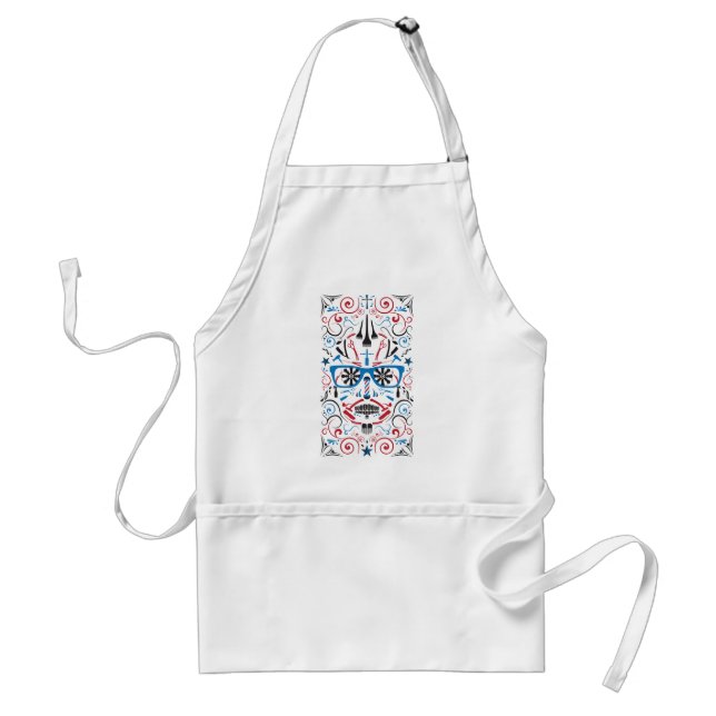 barbershop sugar skull standard apron (Front)