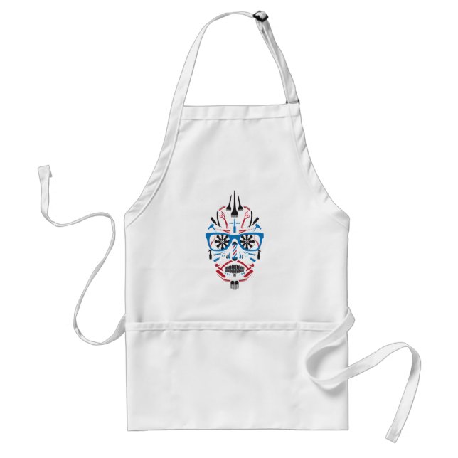 barbershop sugar skull standard apron (Front)