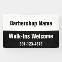 Barbershop Walk-Ins Welcome Black White Template