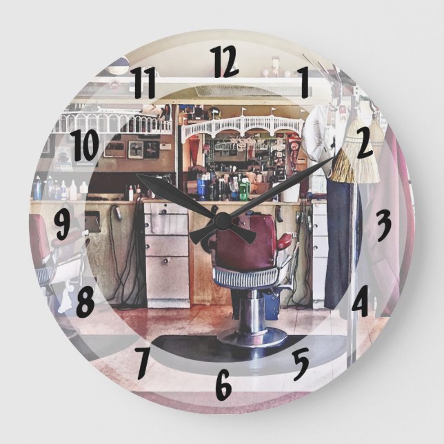 Barbershop With Coat Rack Large Clock (Front)