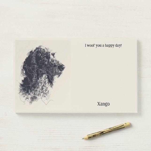 Barbet Abstract Art Dog Name  Post-it Notes (On Desk)