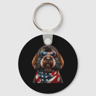 Barbet Dog 4th Of July American Independence Day O Key Ring