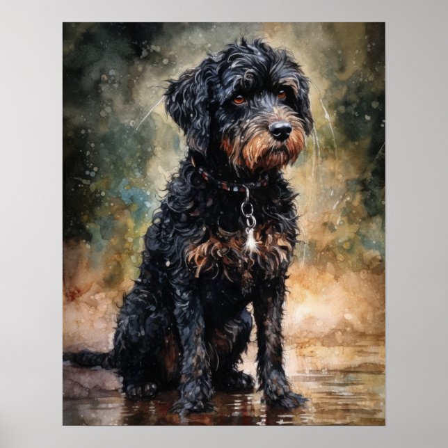 Barbet Dog Art Print Poster (Front)