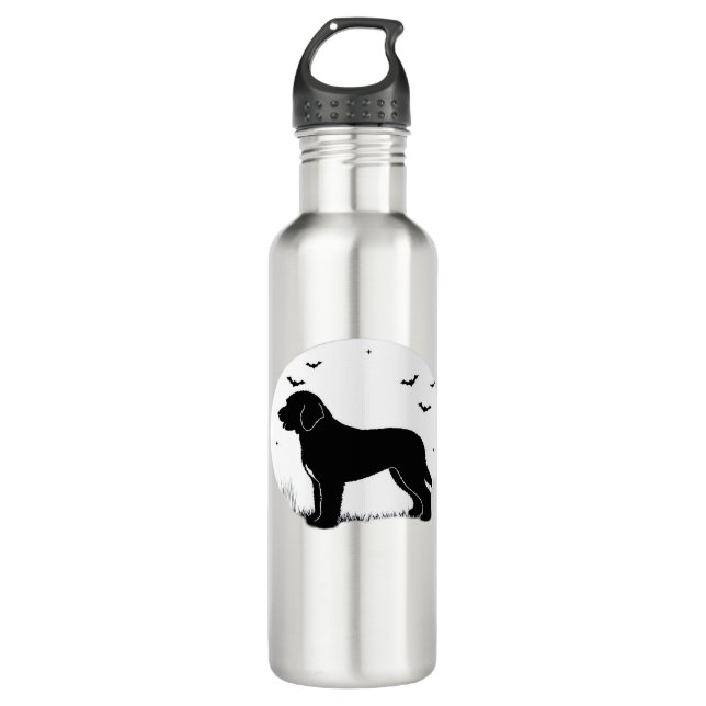 Barbet Dog – Halloween Moon Silhouette Oversized T 710 Ml Water Bottle (Front)