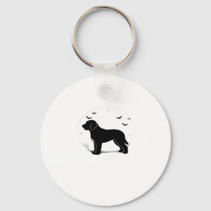 Barbet Dog � Halloween Moon Silhouette Oversized T Key Ring