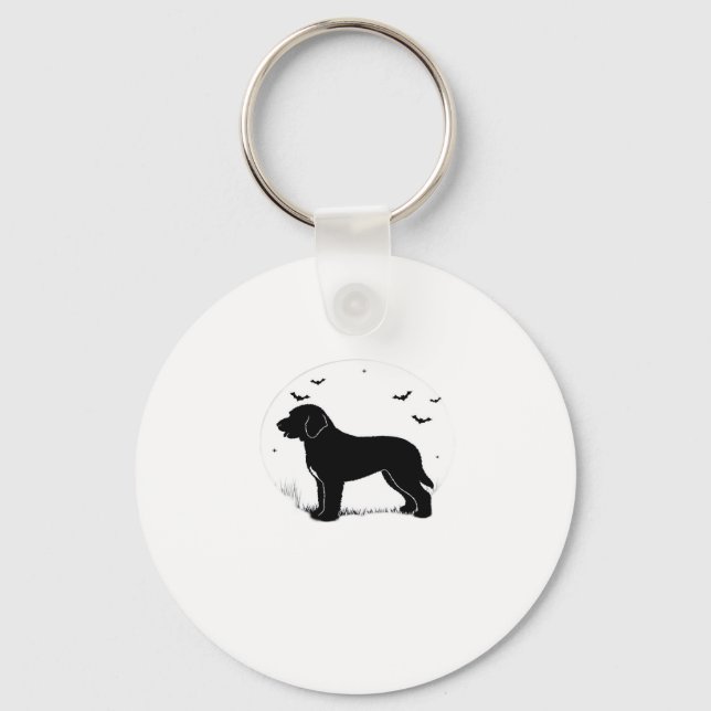 Barbet Dog � Halloween Moon Silhouette Oversized T Key Ring (Front)