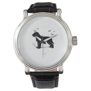 Barbet Dog – Halloween Moon Silhouette Oversized T Watch