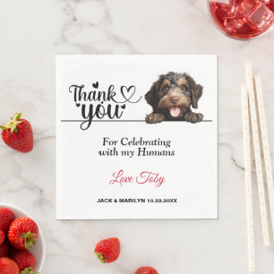 Barbet Dog Wedding Napkins with Photo