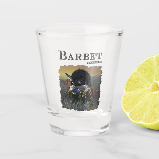 Barbet , 	French Water Dog   Shot Glass (Front)