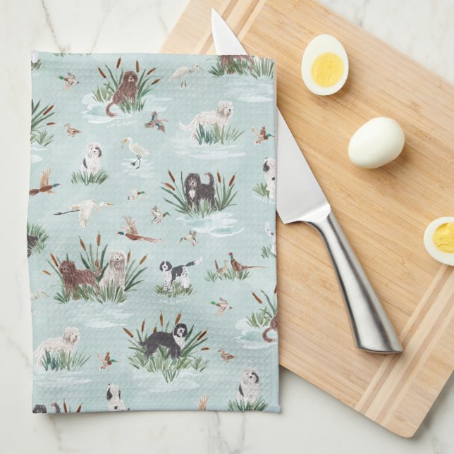 BARBETS IN THE MARSH  TEA TOWEL (Quarter Fold)