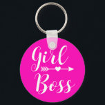 Barbiecore Pink Boho Girl Boss  Key Ring<br><div class="desc">Always trendy girly girl boss hot pink solid colour.</div>