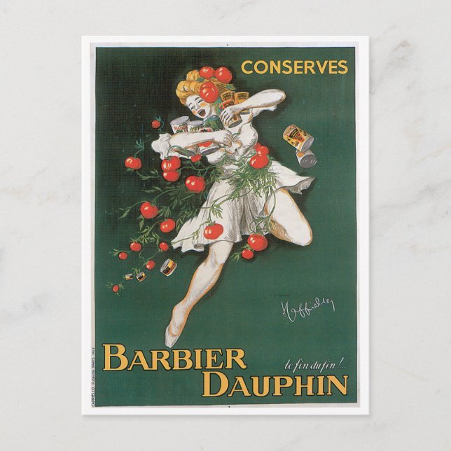 Barbier Dauphin Conserves Vintage Food Ad Art Postcard (Front)