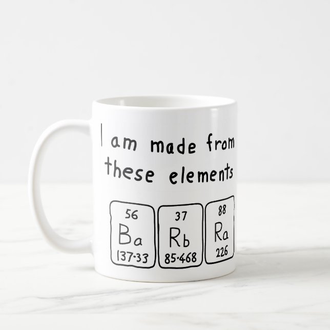 Barbra periodic table name mug (Left)