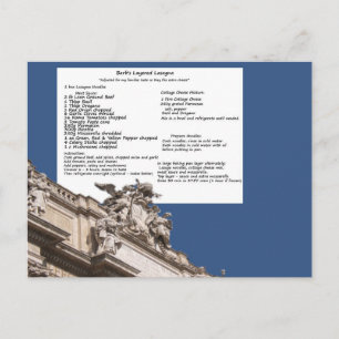 Barb's Lasagne Rome Postcard