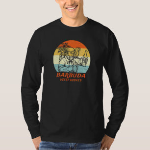 Barbuda West Indies Vintage Retro Pirate & Parrot  T-Shirt
