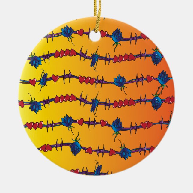 Barbwire Ceramic Tree Decoration (Front)
