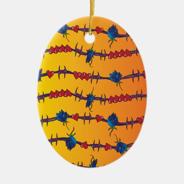 Barbwire Ceramic Tree Decoration (Front)