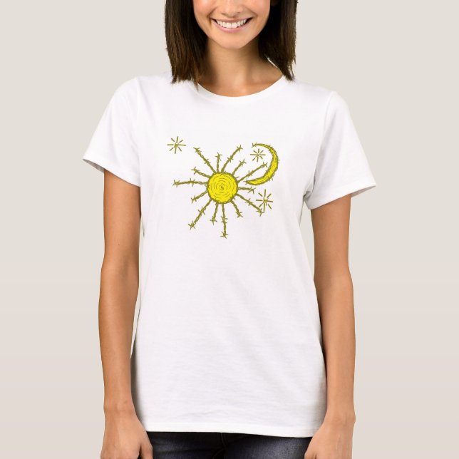 barbwire moon sun and stars copy T-Shirt (Front)