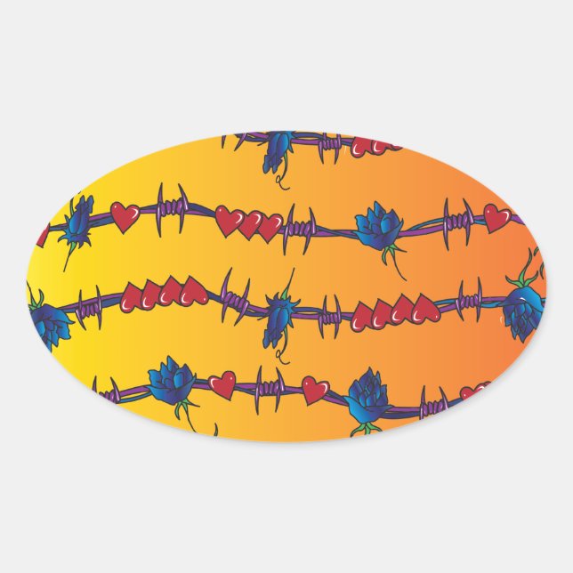 Barbwire Oval Sticker (Front)