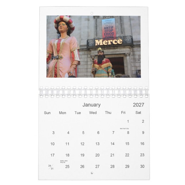 Barcelona 2011 calendar (Jan 2027)