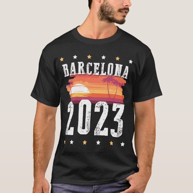Barcelona 2023 Vacation Travel Team T-Shirt (Front)