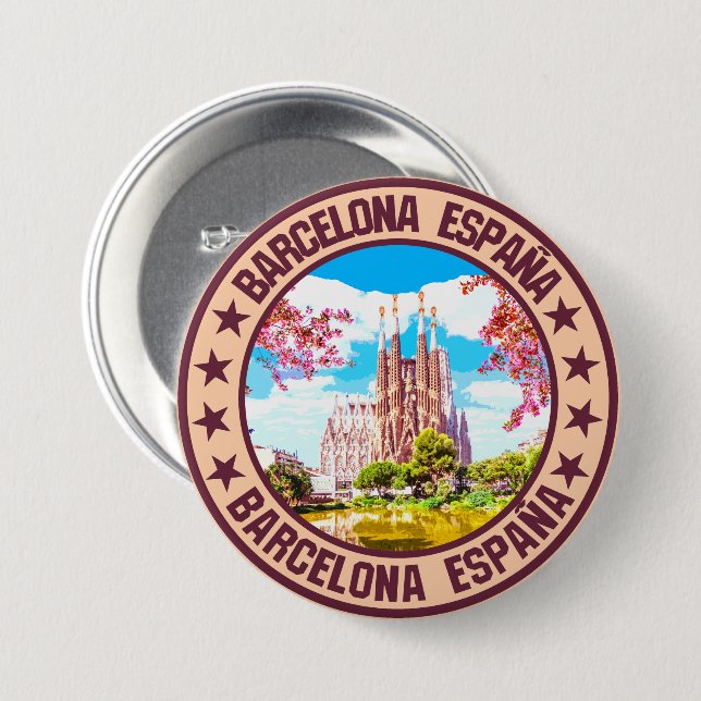 Barcelona                                          7.5 cm round badge (Front & Back)