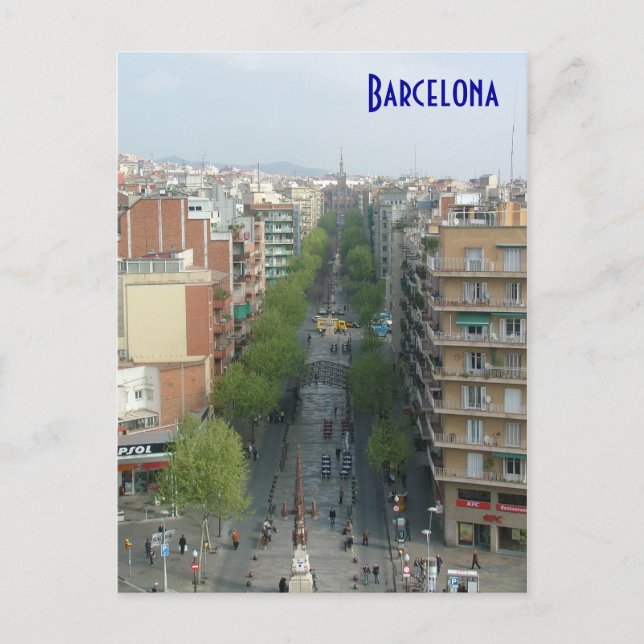 Barcelona Aerial Postcard (Front)