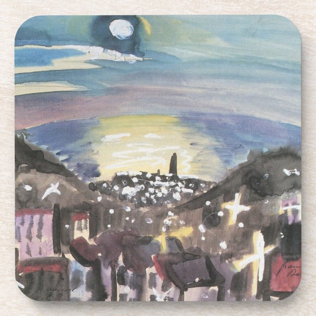 Barcelona at Night by Walter Gramatte Coaster (Front)