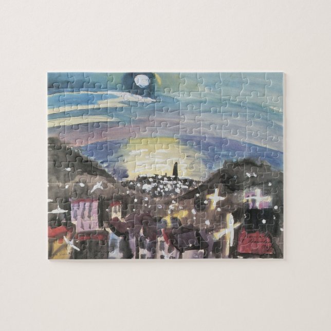 Barcelona at Night by Walter Gramatte Jigsaw Puzzle (Horizontal)