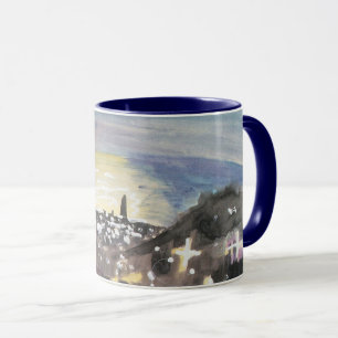 Barcelona at Night by Walter Gramatte Mug