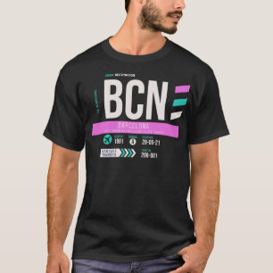 Barcelona BCN Airport Code Baggage Tag T-Shirt