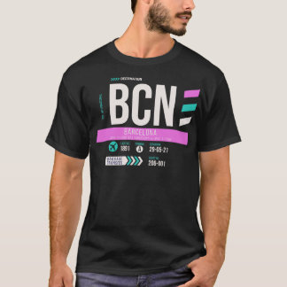 Barcelona BCN Airport Code Baggage Tag T-Shirt