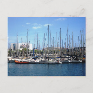 Barcelona Boats Postcard